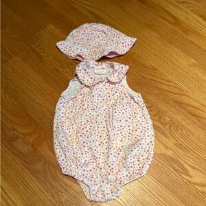 Polka Dot Baby Romper and Hat Set